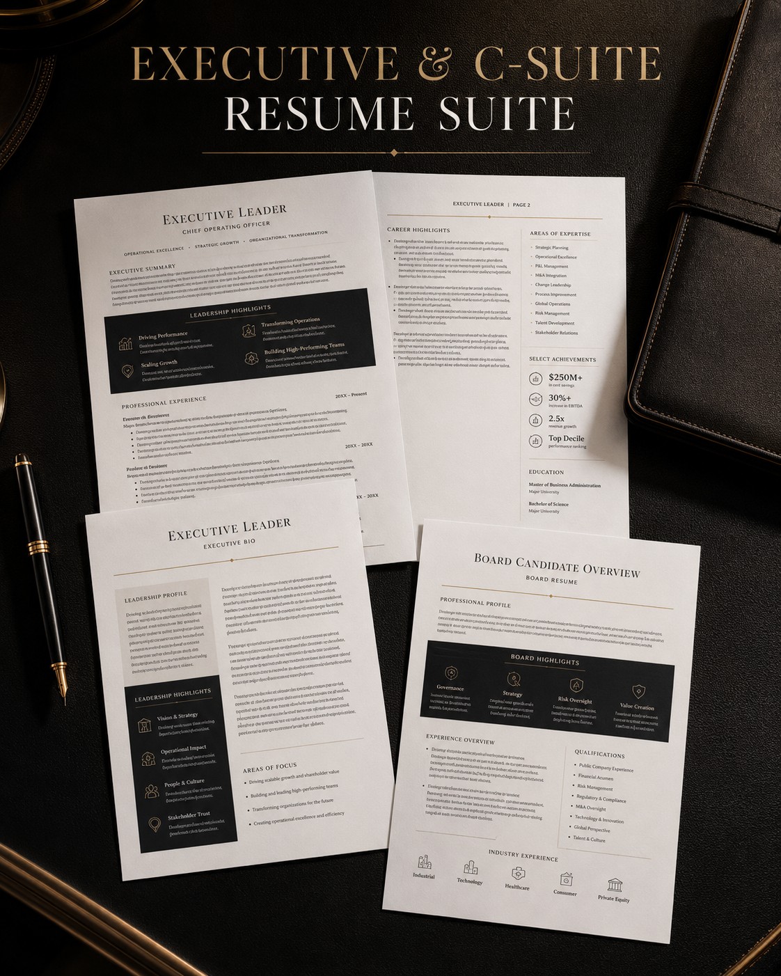 Executive & C-Suite Resume Suite — Resume, Executive Bio & Board Resume